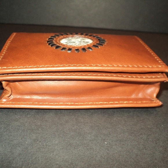 Royal Crown Leathers Business Card Case 4 1/8" Wide x 3" High Camel Brown NEW - Picture 6 of 8